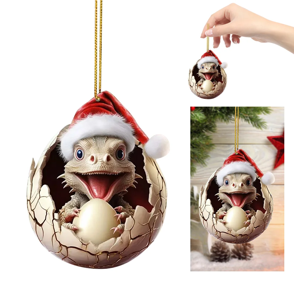 Christmas Dragon Egg Pendants Acrylic Cute Dragon Baby Decor Home Party Supplies