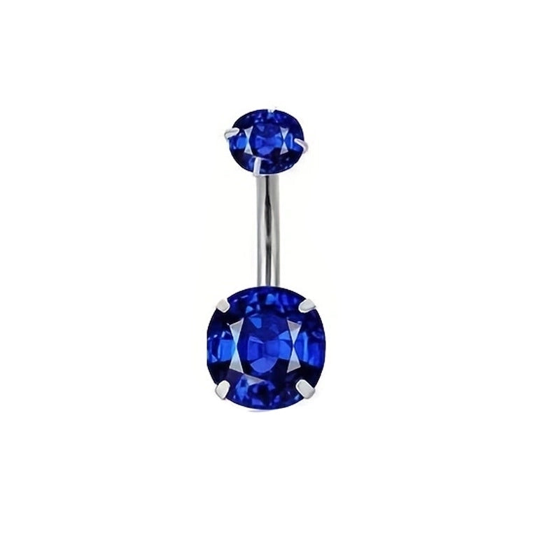 1 Piece Belly Rings Minimalist Color Block 304 Stainless Steel Inlay Zircon