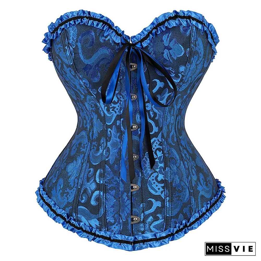 Button Front Bow-knot Sexy Corset Tops