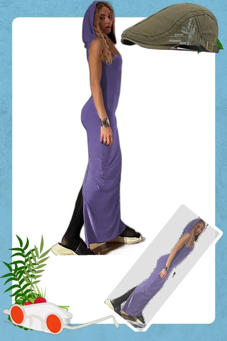 Vintage Sleeveless Maxi Hoodie Dress | Chic Summer Festival Outfit For Effortless Style