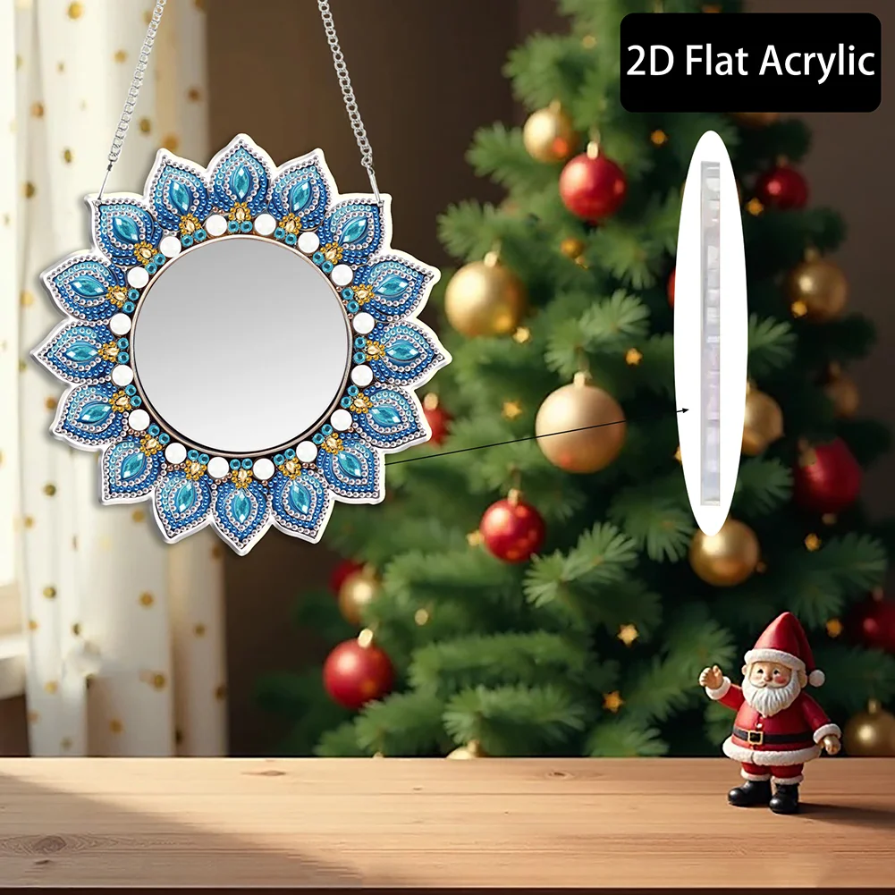 Mandala DIY Diamond Painting Mirror Kit Diamond Art Makeup Mirror for Beginners