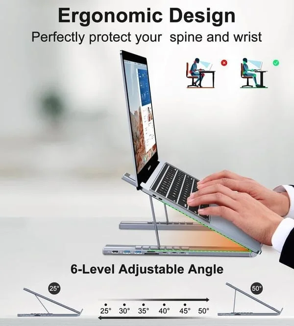 🏆Flash Sale⚡ 50K+ SOLD! Almost Gone-💥💻 8-in-1 USB-C Laptop Stand,Best Gifts