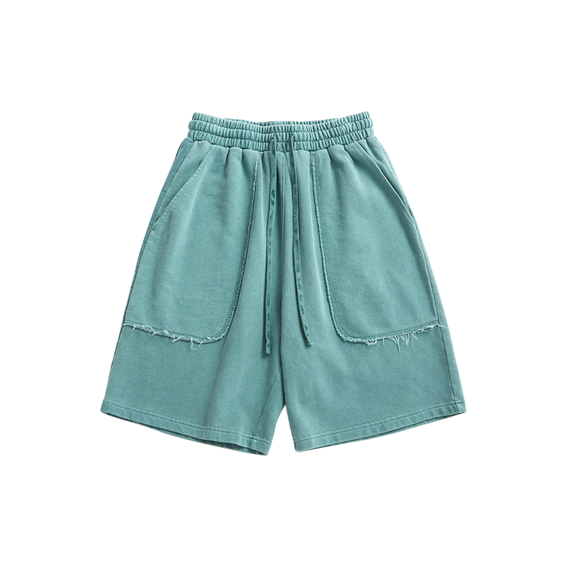 Wholesale Straight Shorts 100% Cotton Men Fashion High Street Knee Length Sports Shorts Men