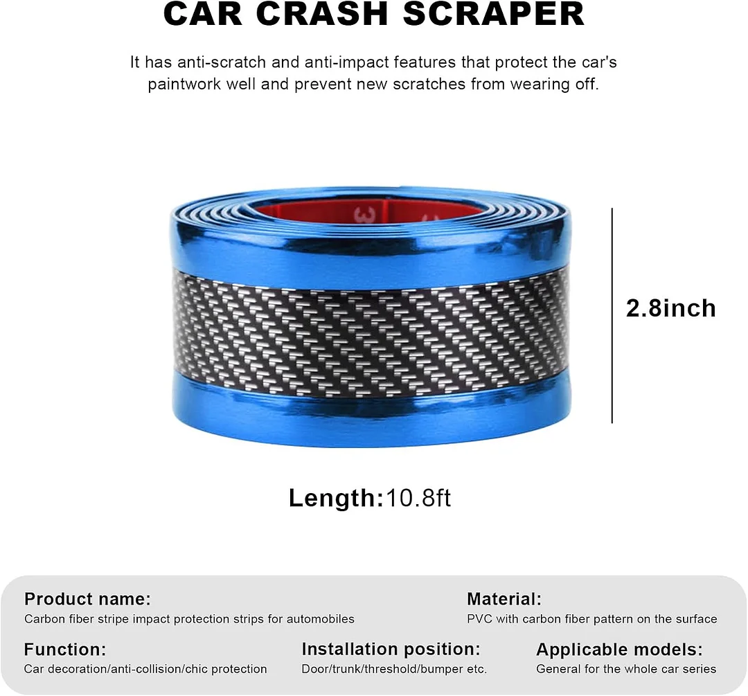 Car door anti-collision and anti-scratch cover sticker, waterproof carbon fiber door sill protection tape