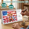 Yak Diamond Art Monthly Flip Tabletop Calendar January 2027 - December 2028 Small Desktop Calendar Planner 24 Months for Living Room Bedroom Office Desk Gift Giving