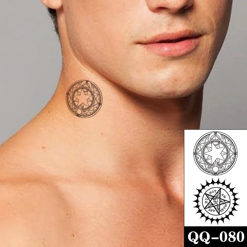 Tattoo Sticker Moon Sun Lunar Star Element Body Art Makeup Waterproof Temporary Women and Men Fake Tatoo