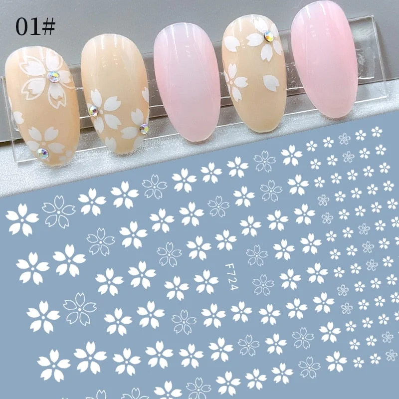 3D Christmas Nail Art Decoration Stickers Sparkly Gold White Colorful Glitter Geometry Snowflake Winter Slider Nail Foils-Nail Inspo