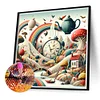 Diamond Painting-DIY Full Round Drill Bird Clock Teapot(40x40cm)