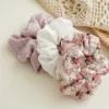 6PCS Floral Purple White Hair Band Scrunchies