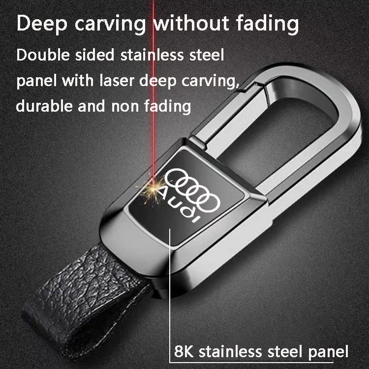 🔥Hot Sale🔥Exclusive Logo🔥Car Anti-lost Genuine Leather Keychain