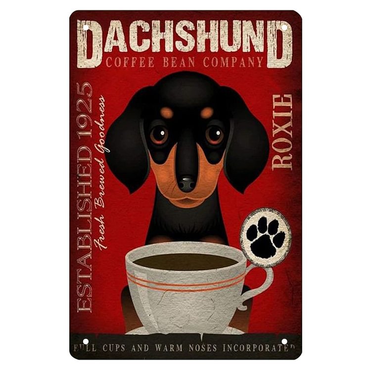 Dachshund Coffee - Vintage Tin Signs/Wooden Signs - 7.9x11.8in & 11.8x15.7in