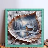 Snow Maple Leaf Silhouette-11CT Stamped Cross Stitch 40*40cm