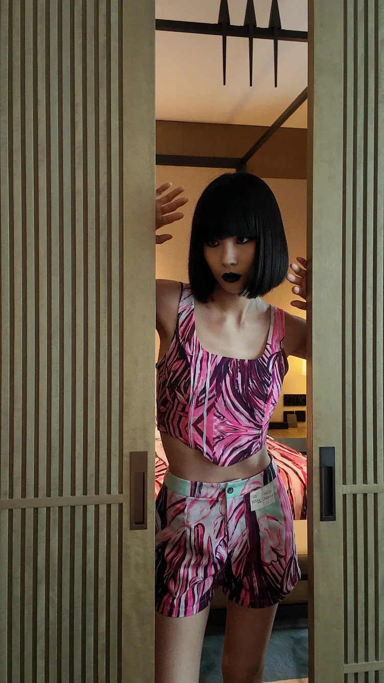 NIGEL NOLAN Corset Top - 4 Recycled Water Bottles - Pink