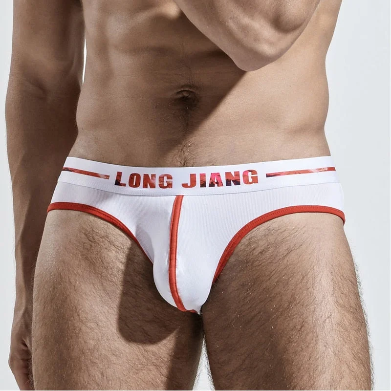 Aonga Men's Ice Silk Underwear Comfortable Cool Letter Mid Waist Briefs Ultra-Thin Breathable Men Underpants Male Panties Slips