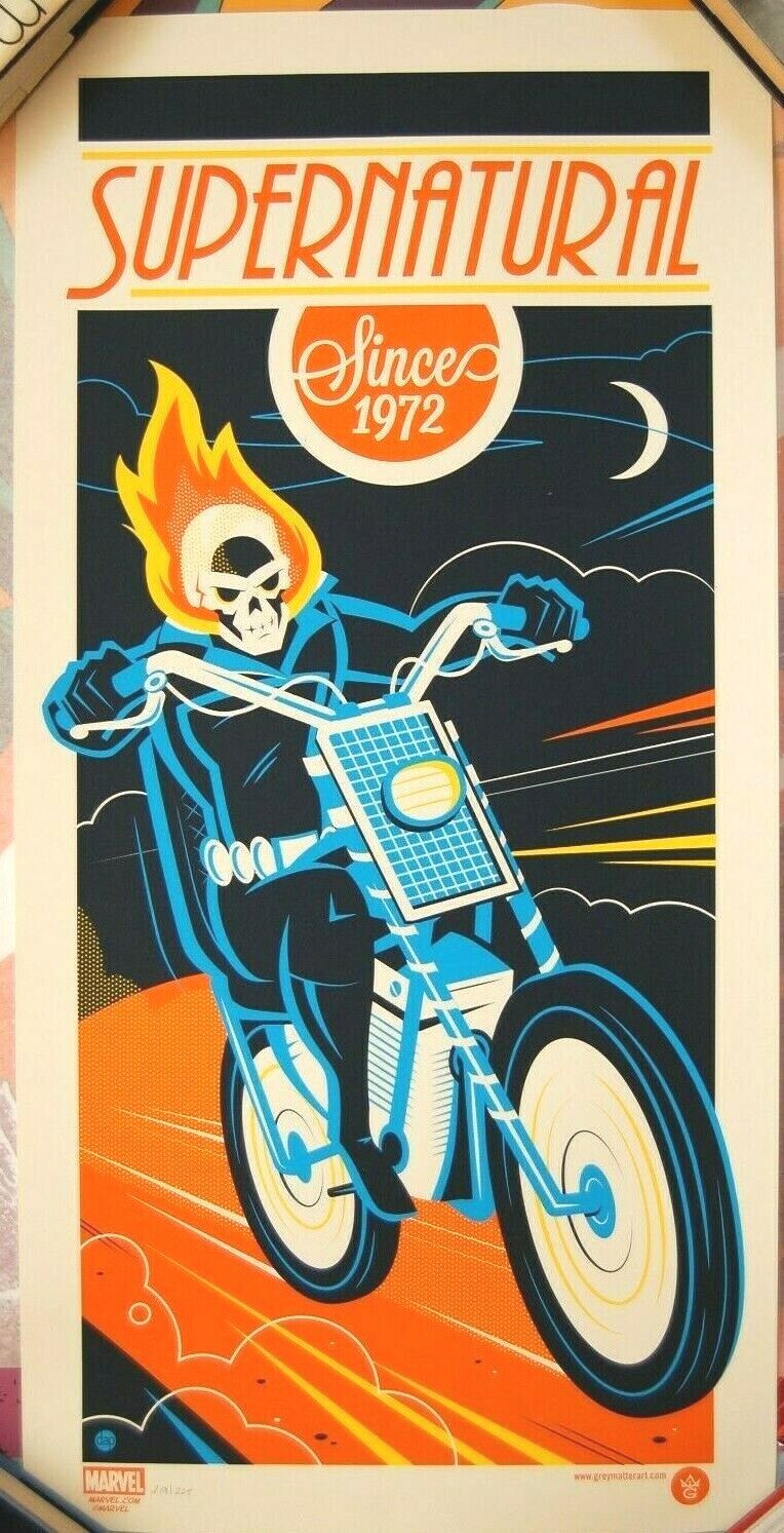 DAVE PERILLO - GHOST RIDER Ltd Edition Screen Print Poster /225 Nicholas Cage