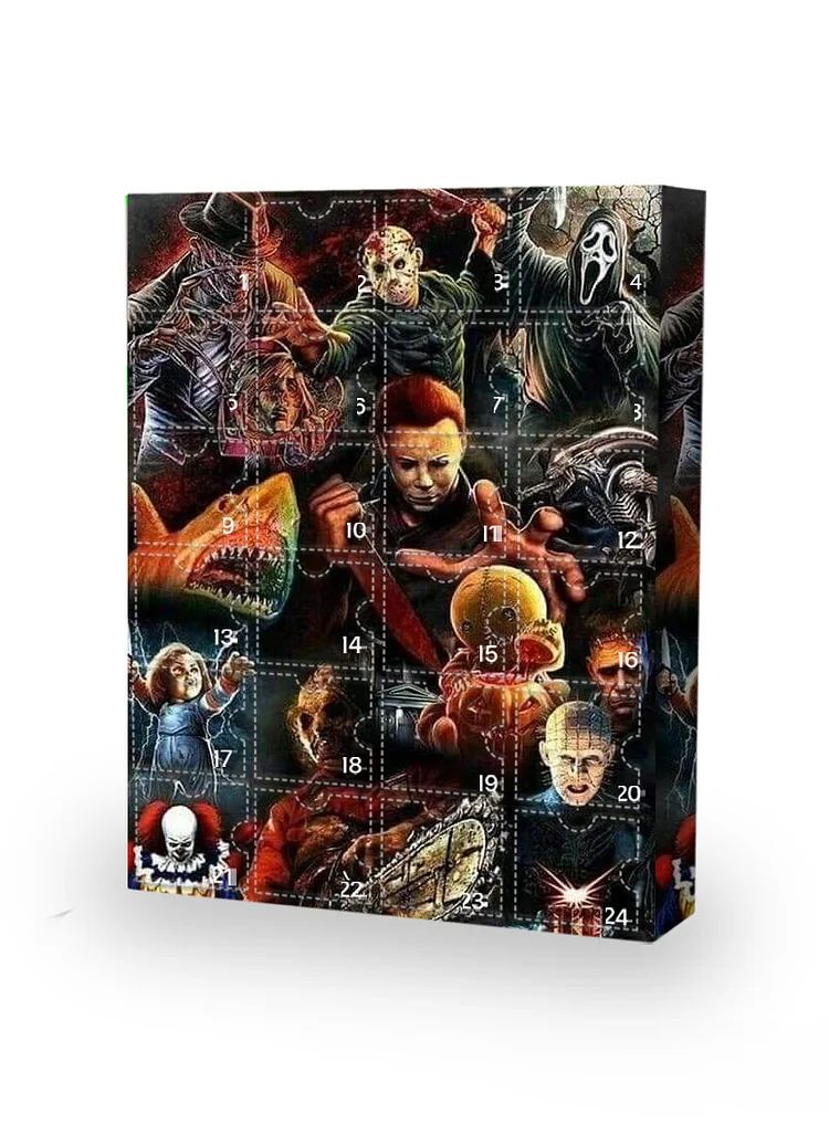 Horror Movie Characters Advent Calendar -- The One With 24 Little Doors