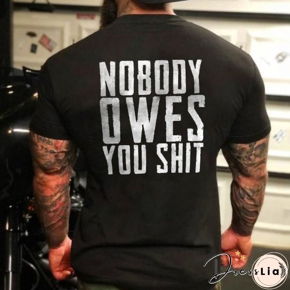 Men's Creative Fun Letter Print T-Shirt