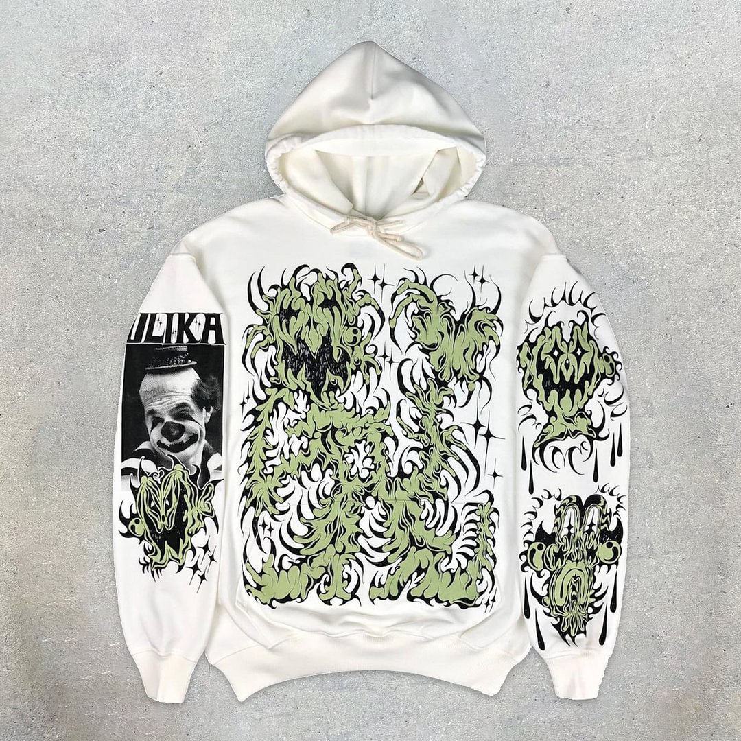 Personalized Graffiti Tide Brand Print Long Sleeve Hoodie