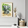 Elephants - 9CT Partial Beaded Cross Stitch Kit(42x56cm)