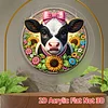 Cow DIY Diamond Painting Hanging Pendants Acrylic Crafts Kit for Home Wall Decor