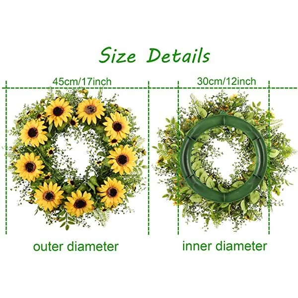 Big Sunflower Door Wreath Summer Spring Flower Wreath