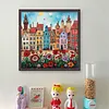 Colorful Houses-14CT Stamped Cross Stitch 40*40cm/15.75*15.75in tapestrymarket