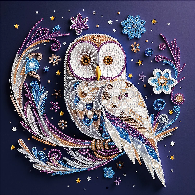 Paper Quilling Owl 30*30cm (Canvas) Special Shaped Drill Diamond Painting gbfke