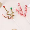 Twisted Red Green White Christmas Decor Sticks