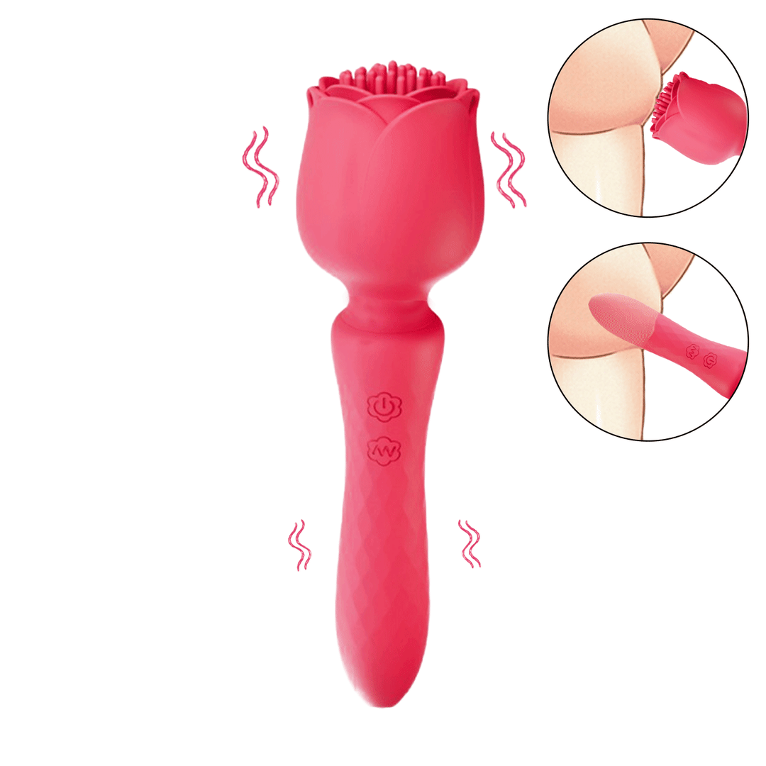 Blossa – Dual-ended Flower Vibrator, Soft Brush Head & G-spot Wand For Double Sensation