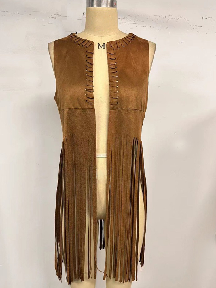  Vintage Western Tassel Long Cardigan Westsshops