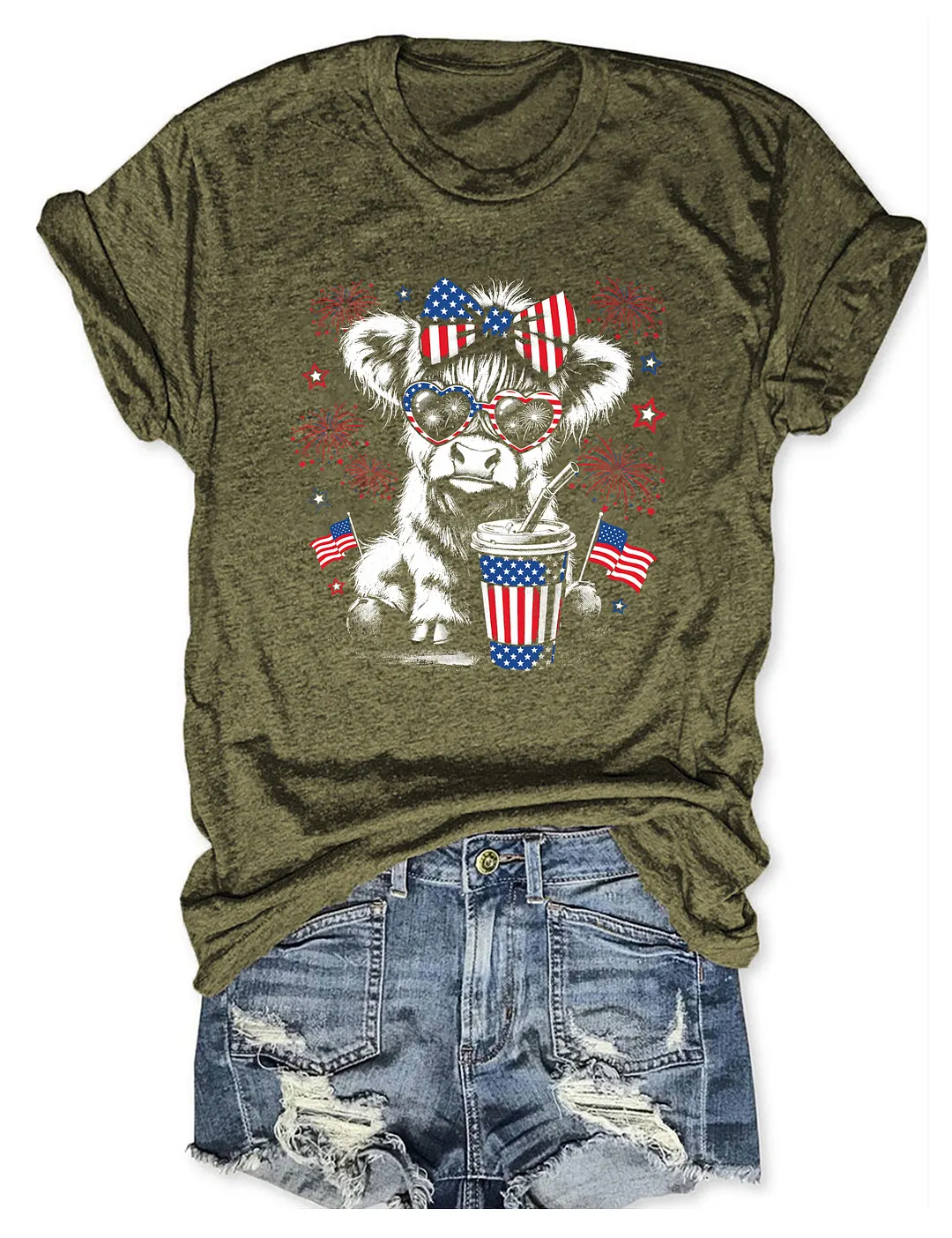 USA Highland Cow T-shirt