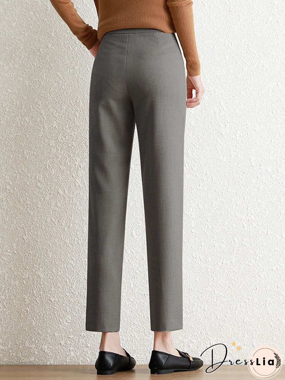 Contrast Pocket Step Hem Tailored Pants For Women