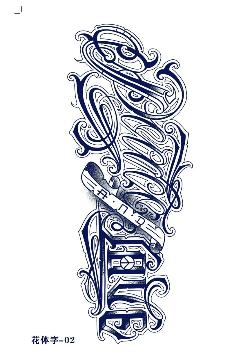 7-15 Day Juice Semi Permanent Tattoo Sticker Men Women English Font Temporary Waterproof Tatouage Tatuagem Falsa Art Fake Tattoo