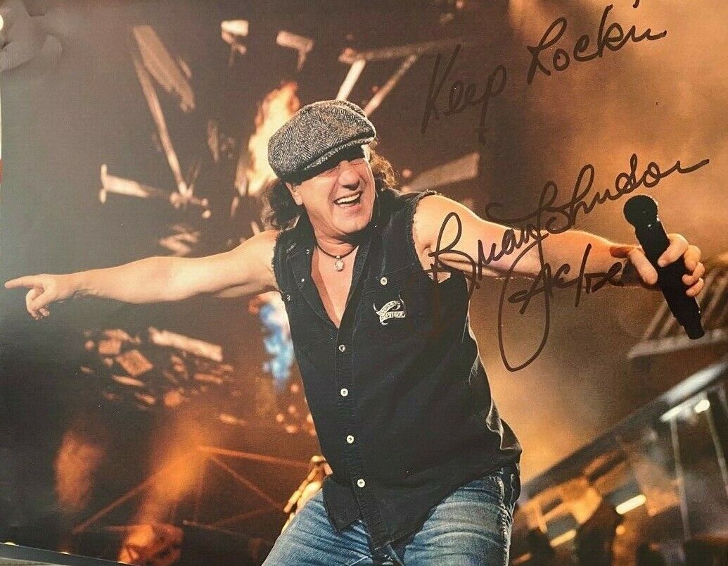 Brian Johnson signed autographed 11x14 Photo Poster painting Extremely Rare