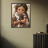 Diamond Painting -DIY Round Drill Girl with Pet Character(35x45 CM)
