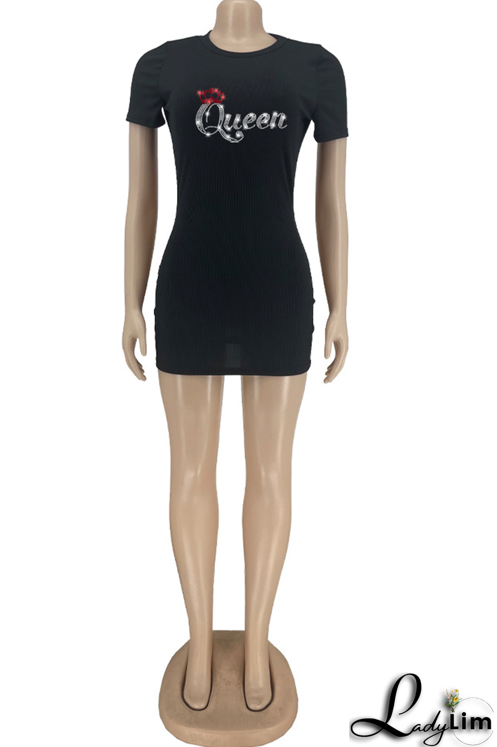 Rose Red Sexy Patchwork O Neck Pencil Skirt Dresses