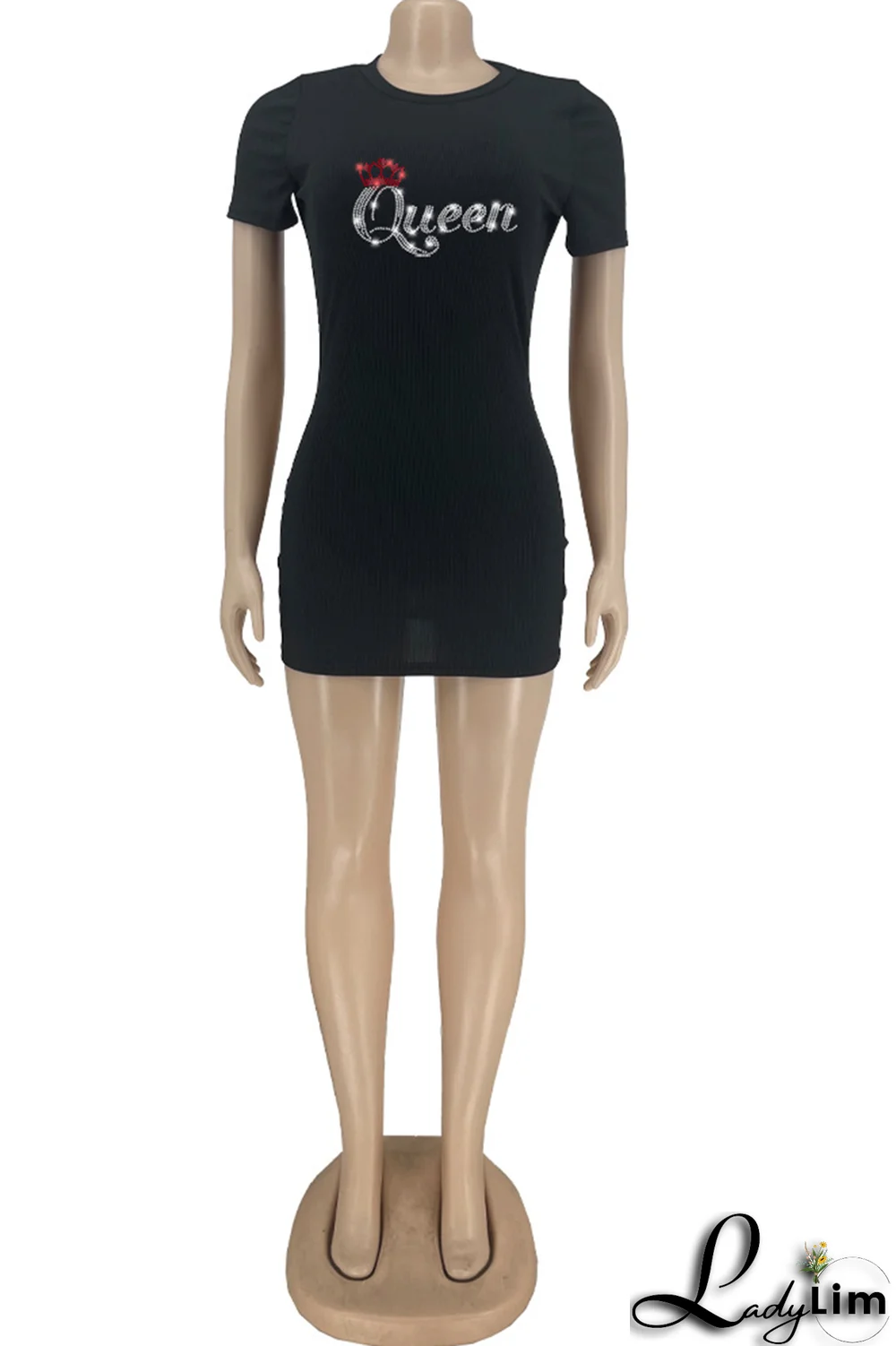 Rose Red Sexy Patchwork O Neck Pencil Skirt Dresses