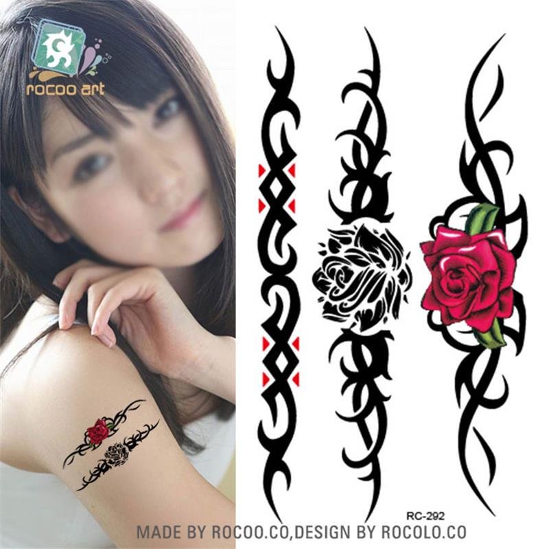 Body Art Waterproof Temporary Tattoos For Men And Women 3D Beautiful Bracelet Design Small Arm Tattoo Sticker Wholesale RC2292