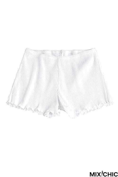 Solid Ruffles Shorts