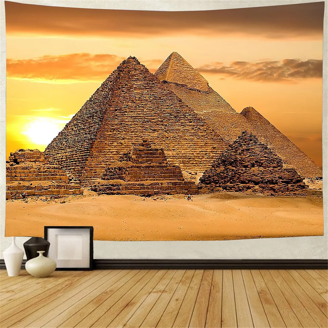 Yellow Ancient Egypt Tapestry Wall Hanging Old Culture Printed Hippie Egyptian Tapestries Wall Cloth Home Decor Vintage Tapestry