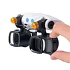 Jewelers Magnifying Glass with LED & Interchangeable Lens High-Definition Magnifying Glass 2X 4X 6X 10X 13X Lenses Head-Mounted Magnifier For Mechanical & Jewelry Appraisal