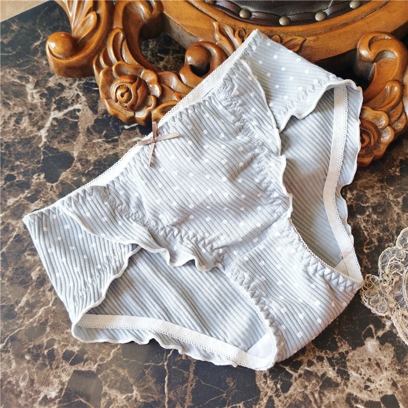 2021 Women's Cotton Underwear Sexy Lace Panties Fashion Bow  Briefs Low Waist Seamless Dot Underpants Female Lingerie Cute