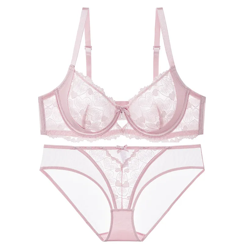 Churchf Lace Underwear Red Bra Sexy Pure Desire Big Bra Small Breathable Bra Girl Bra Set