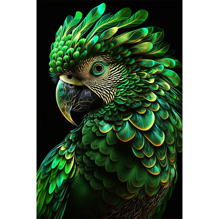 Green Parrot - Full Round - Diamond Painting (40*60cm)