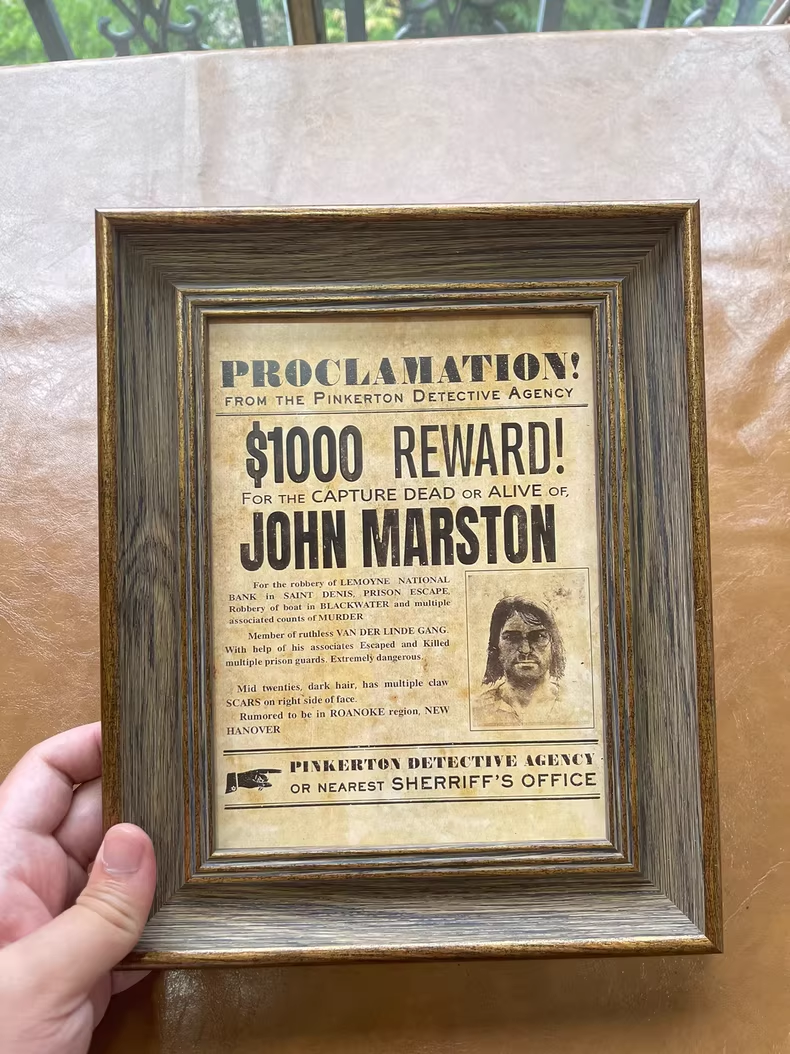 RDR 2 West Pinkerton Detective Agency Bounty (John Marston Edition) 6 inches