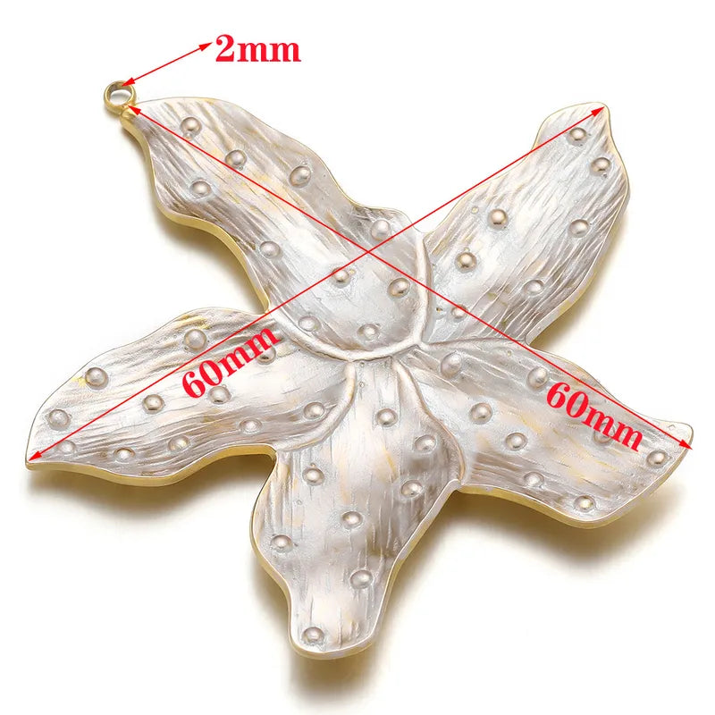 5 PCS/Package 60*60mm Hole 2~2.9mm 304 Stainless Steel Flower Pendant