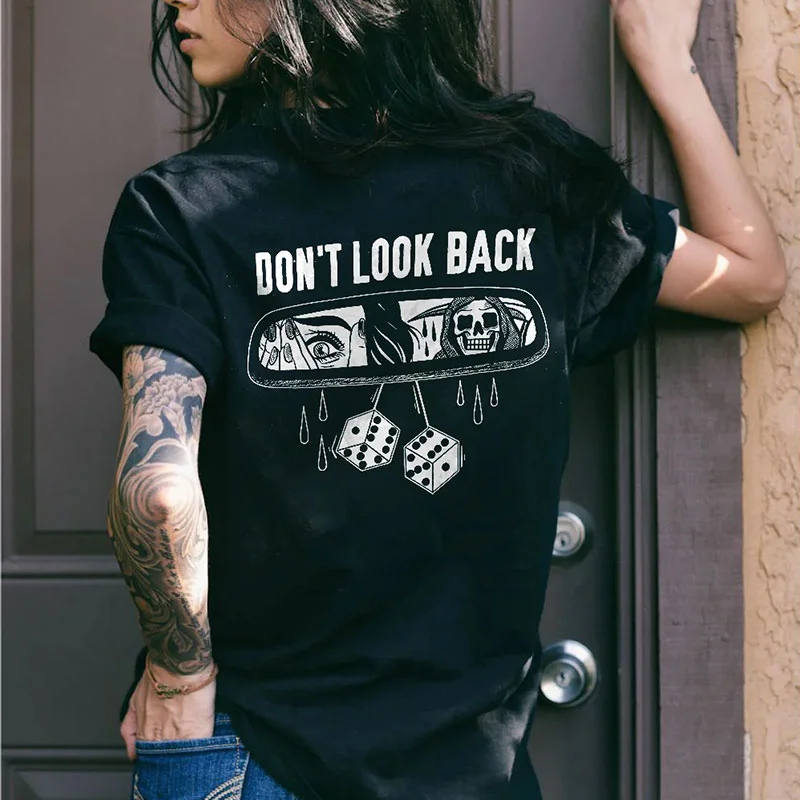 DON'T LOOK BACK Grim Reaper Casual Black Print T-shirt