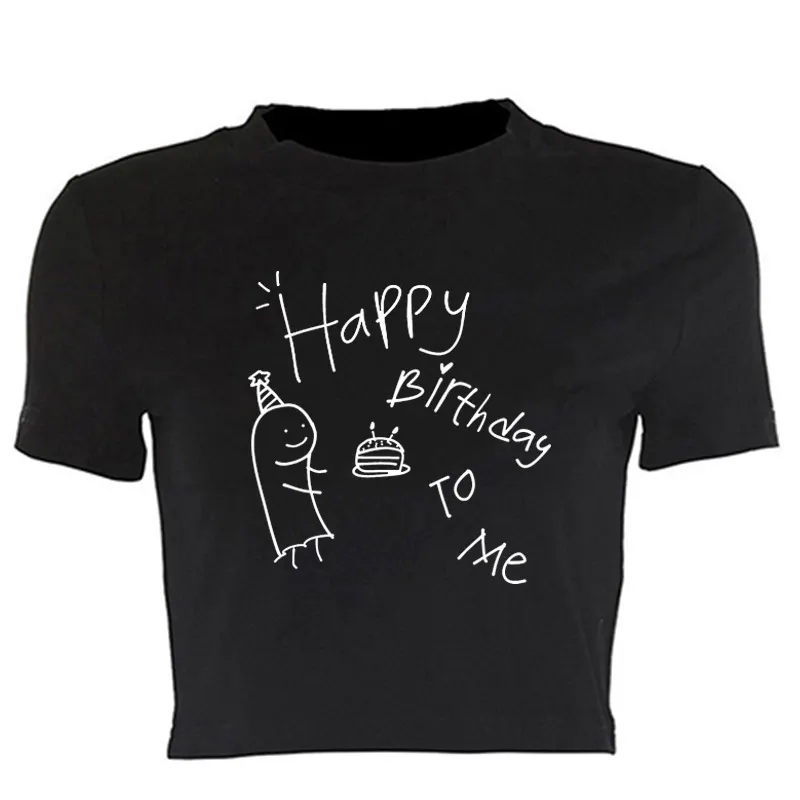 Brownm Brownm Simple Print T Women's Fashion Print Crop Top