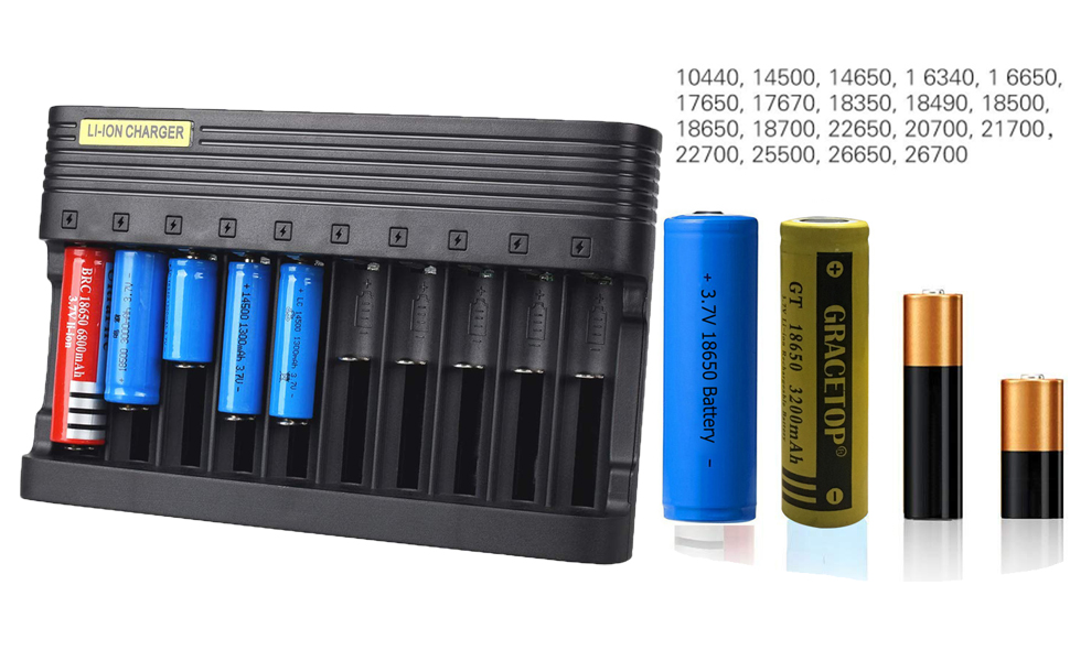18650 Battery Charger 10 Bay