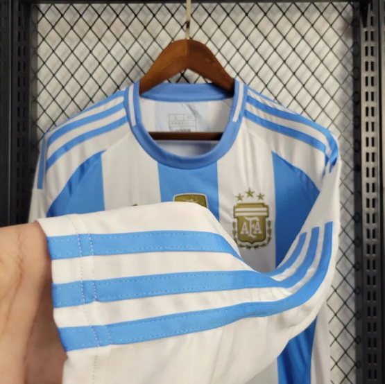 2024 Argentina Home Long Sleeve Soccer Jersey Thai Quality
